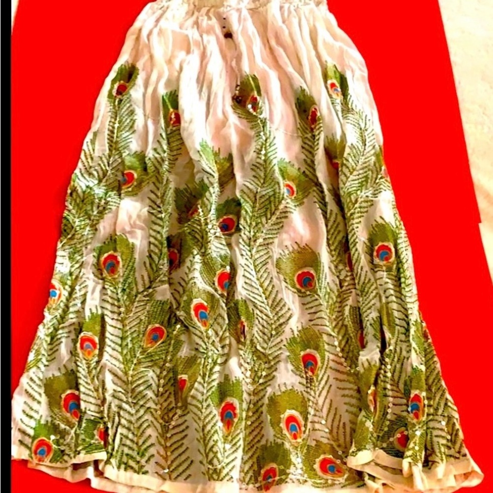New Women’s Summer Ethnic Indian Skirt - Peacock Feather